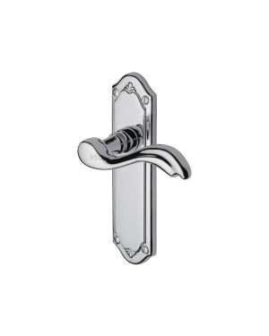 Heritage Brass Door Handle Lever Latch Lisboa Design Polished Chrome finish
