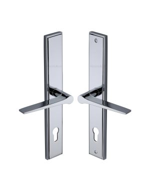 Heritage Brass Multi-Point Door Handle Lever Lock Gio LH Design Polished Chrome finish
