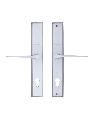 Heritage Brass Multi-Point Door Handle Lever Lock Gio LH Design Satin Chrome finish