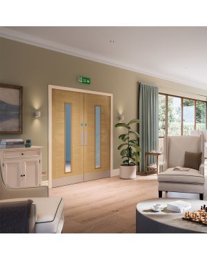 Oak Two Stile 1-Light Fire Door (FD30)