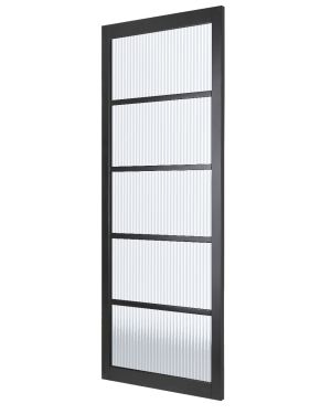 Odense Black 5-Light Reeded Demi Panel (Made to Measure)