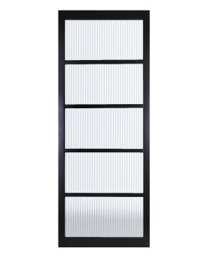 Odense Black 5-Light Reeded Demi Panel (Made to Measure)