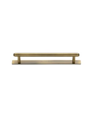 Heritage Brass Cabinet Pull Step Design with Plate 128mm CTC Antique Brass Finish