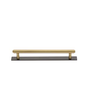 Heritage Brass Cabinet Pull Step Design with Plate 128mm CTC Matt Bronze/Satin Brass Finish