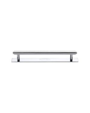 Heritage Brass Cabinet Pull Step Design with Plate 128mm CTC Polished Chrome Finish