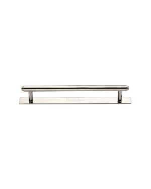 Heritage Brass Cabinet Pull Step Design with Plate 128mm CTC Polished Nickel Finish