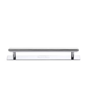 Heritage Brass Cabinet Pull Step Design with Plate 160mm CTC Polished Chrome Finish