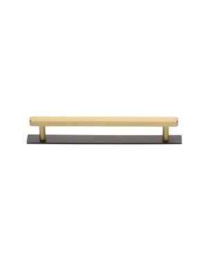 Heritage Brass Cabinet Pull Hexagonal Design with Plate 128mm CTC Matt Bronze/Satin Brass Finish