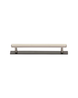 Heritage Brass Cabinet Pull Hexagonal Design with Plate 128mm CTC Matt Bronze/Satin Nickel Finish