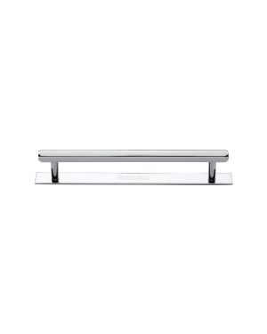 Heritage Brass Cabinet Pull Hexagonal Design with Plate 128mm CTC Polished Chrome Finish