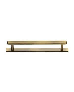 Heritage Brass Cabinet Pull Hexagonal Design with Plate 160mm CTC Antique Brass Finish