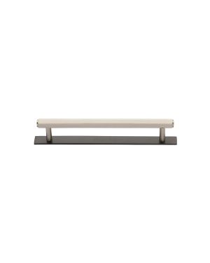 Heritage Brass Cabinet Pull Hexagonal Design with Plate 96mm CTC Matt Bronze/Satin Nickel Finish