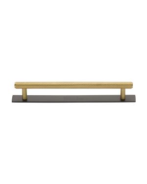 Heritage Brass Cabinet Pull Knurled Design with Plate 160mm CTC Matt Bronze/Satin Brass Finish