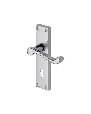 Project Hardware Door Handle Lever Lock Malvern Design Polished Chrome finish