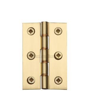 Heritage Brass Hinge Brass with Double&nbsp;Phosphor Washers 3 x 2 Polished Brass finish