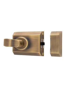Contract Rim Cylinder Night Latch - Antique Brass