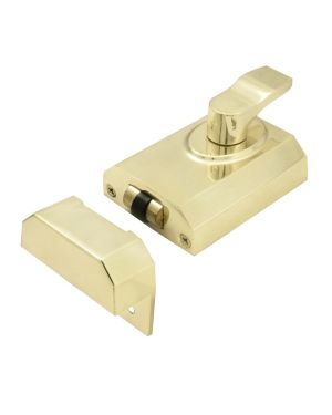 Contract Rim Cylinder Night Latch - Polished Brass