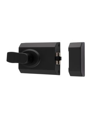Contract Rim Cylinder Night Latch - Matt Black