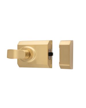 Contract Rim Cylinder Night Latch - Satin Brass