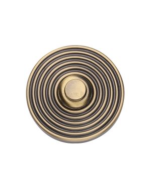 Heritage Brass Reeded Bell Push Antique Brass finishUK Registered Design Number 6229240