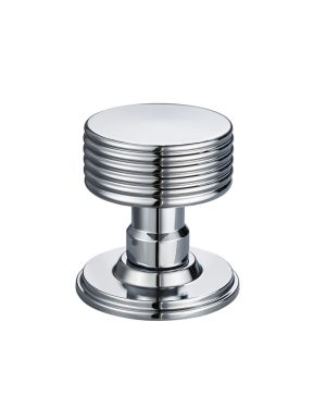 Scanalato Door Knob - Brilliante Chrome