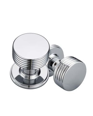 Scanalato Door Knob - Brilliante Chrome
