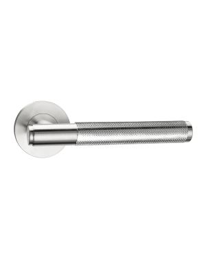 Boara Knurled Lever On Rose - Satin Stainless Steel (EOL)