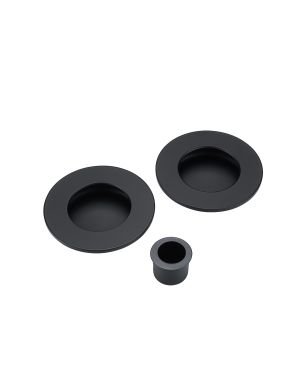 Round Sliding Door Pull Set - Matt Black