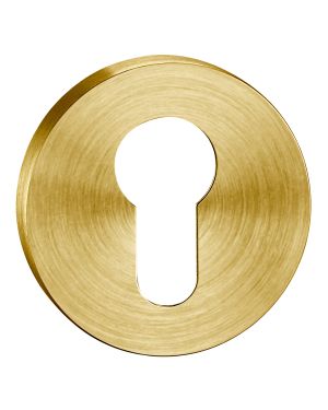 Knurled Satin Brass Euro Escutcheon (EOL)