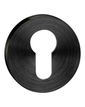 Knurled Satin Black Euro Escutcheon (EOL)