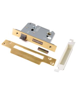 3" (76mm) Heavy Duty Bathroom Lock - Satin Brass