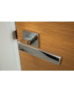 Tugela Lever On Square Rose - Polished Chrome