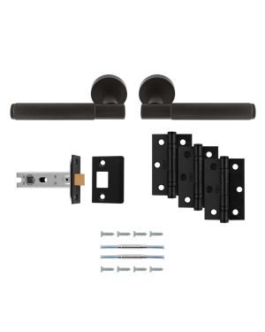 Lagos Handle Latch Pack - Matt Black - Ultimate Door Pack