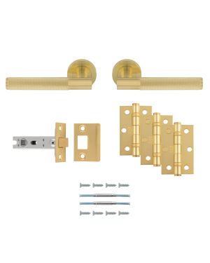 Lagos Handle Latch Pack - Satin Brass - Ultimate Door Pack