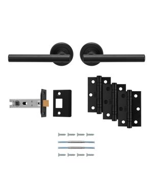 Faro Handle Latch Pack - Matt Black - Ultimate Door Pack