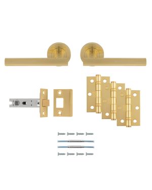 Faro Handle Latch Pack - Satin Brass - Ultimate Door Pack