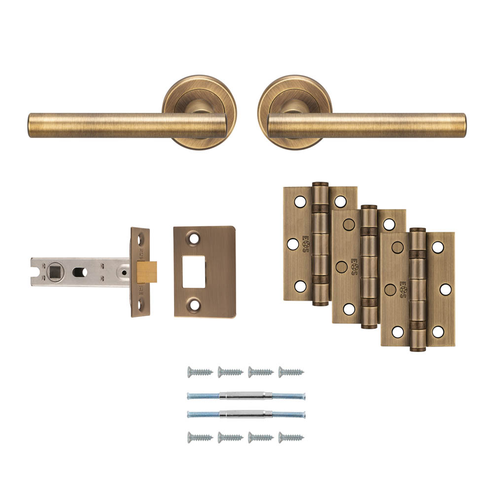 Faro Handle Latch Pack - Antique Brass - Ultimate Door Pack | Door