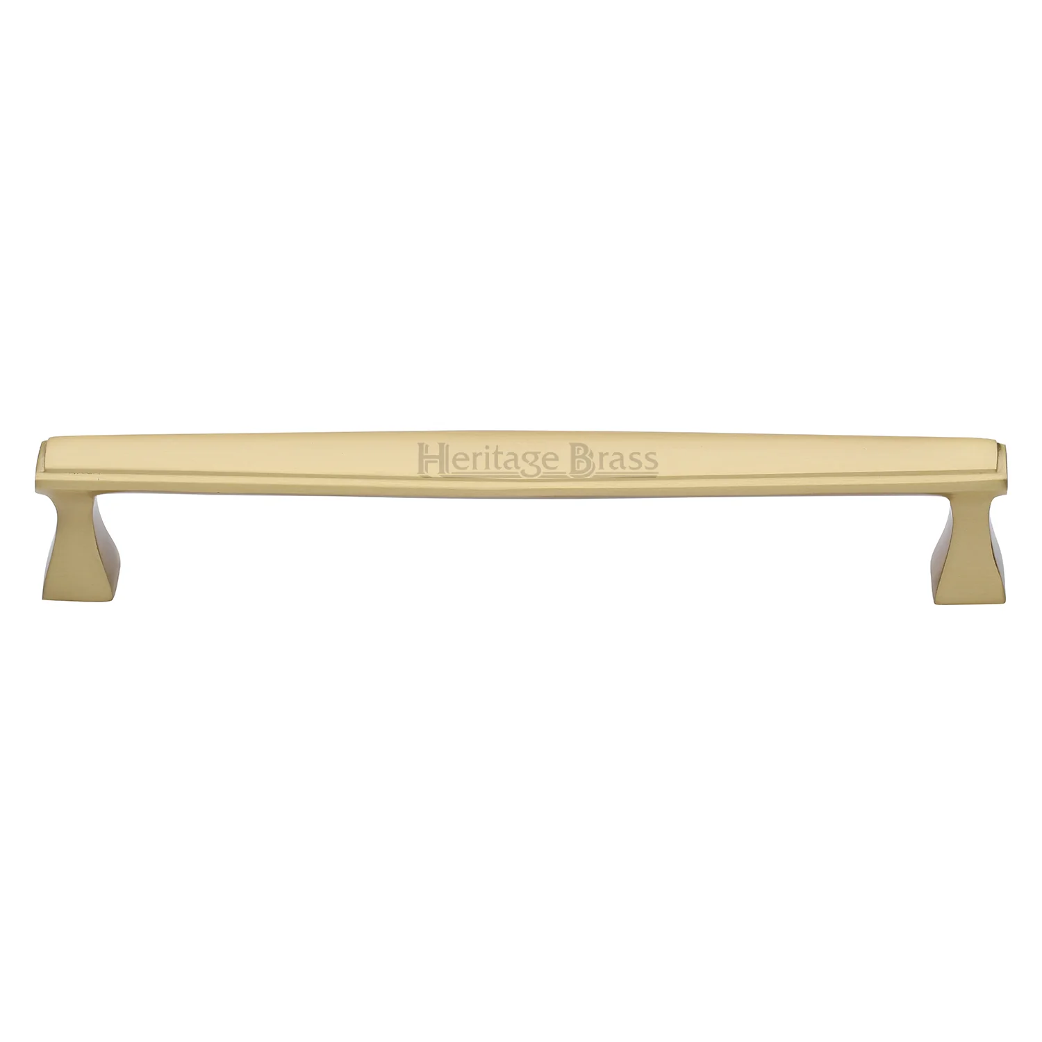Heritage Brass Cabinet Pull Deco Design 203mm CTC Satin Brass Finish
