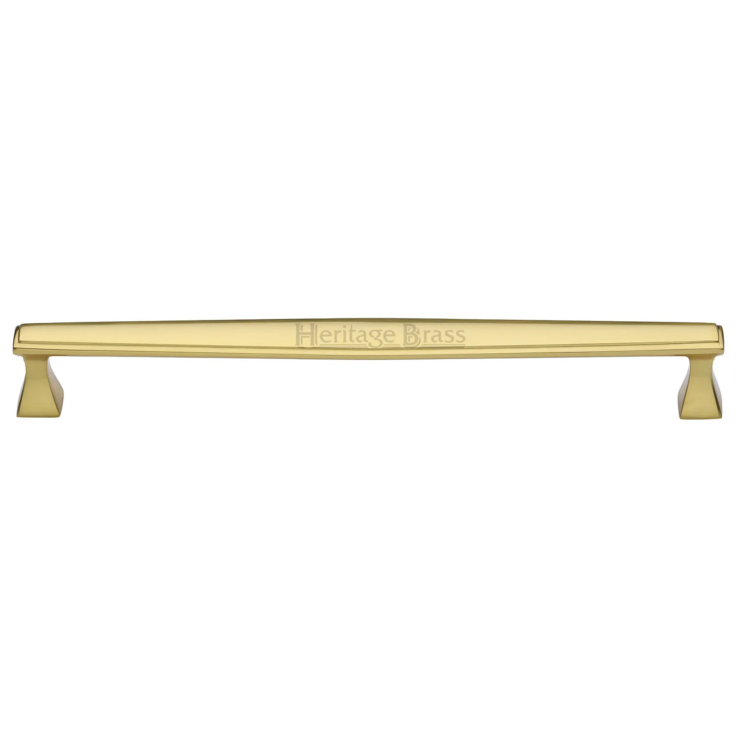 Heritage Brass Cabinet Pull Deco Design 254mm CTC Polished Brass Finish