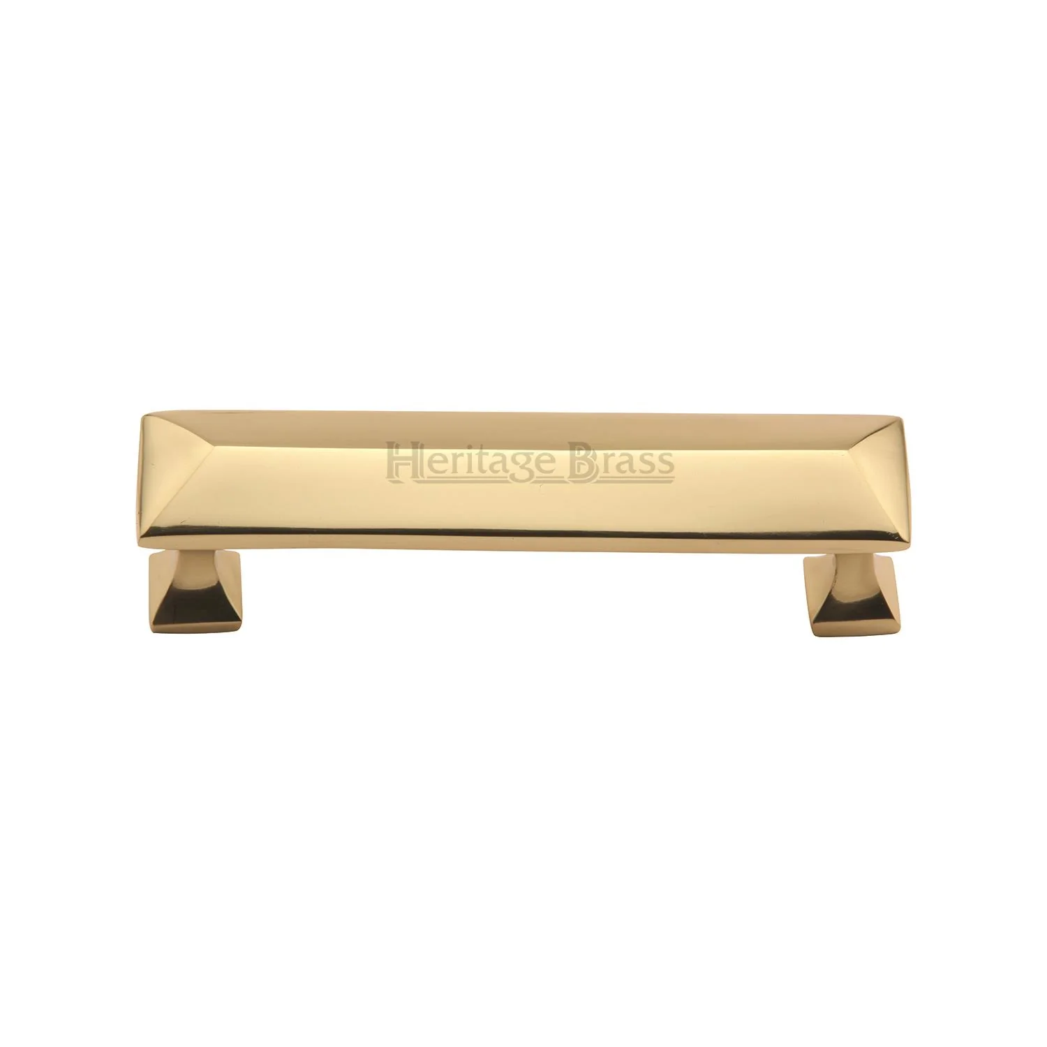 Heritage Brass Cabinet Pull Pyramid Design 96mm CTC Polished Brass Finish