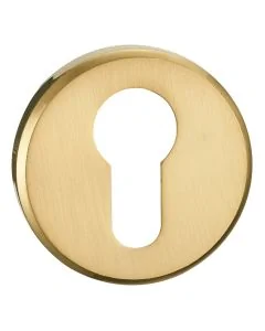 Satin Brass Euro Escutcheon