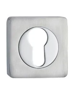 Polished & Satin Chrome Square Euro Escutcheon