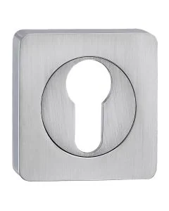 Satin Chrome Square Euro Escutcheon