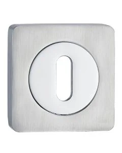 Polished & Satin Chrome Square Escutcheon