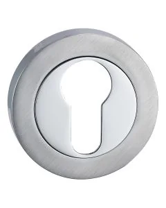 Polished & Satin Chrome Euro Escutcheon