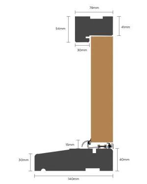 Hardwood External Double Door Frame with Right Handed Sidelight