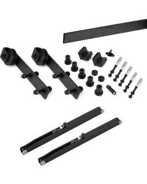 Black Barn Door Sliding Door System - 2m Track