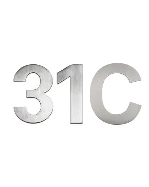 100mm Numerals - Satin Stainless Steel
