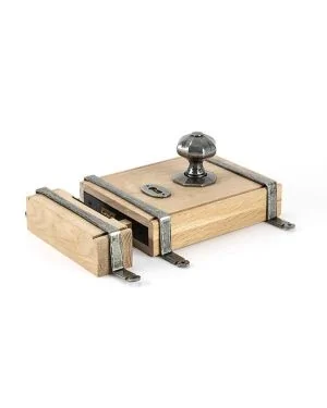 Pewter Oak Box Lock & Octagonal Knob Set