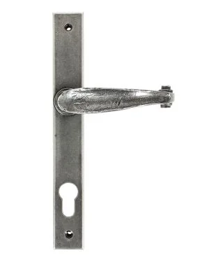 Pewter Cottage Slimline Lever Espag. Lock Set